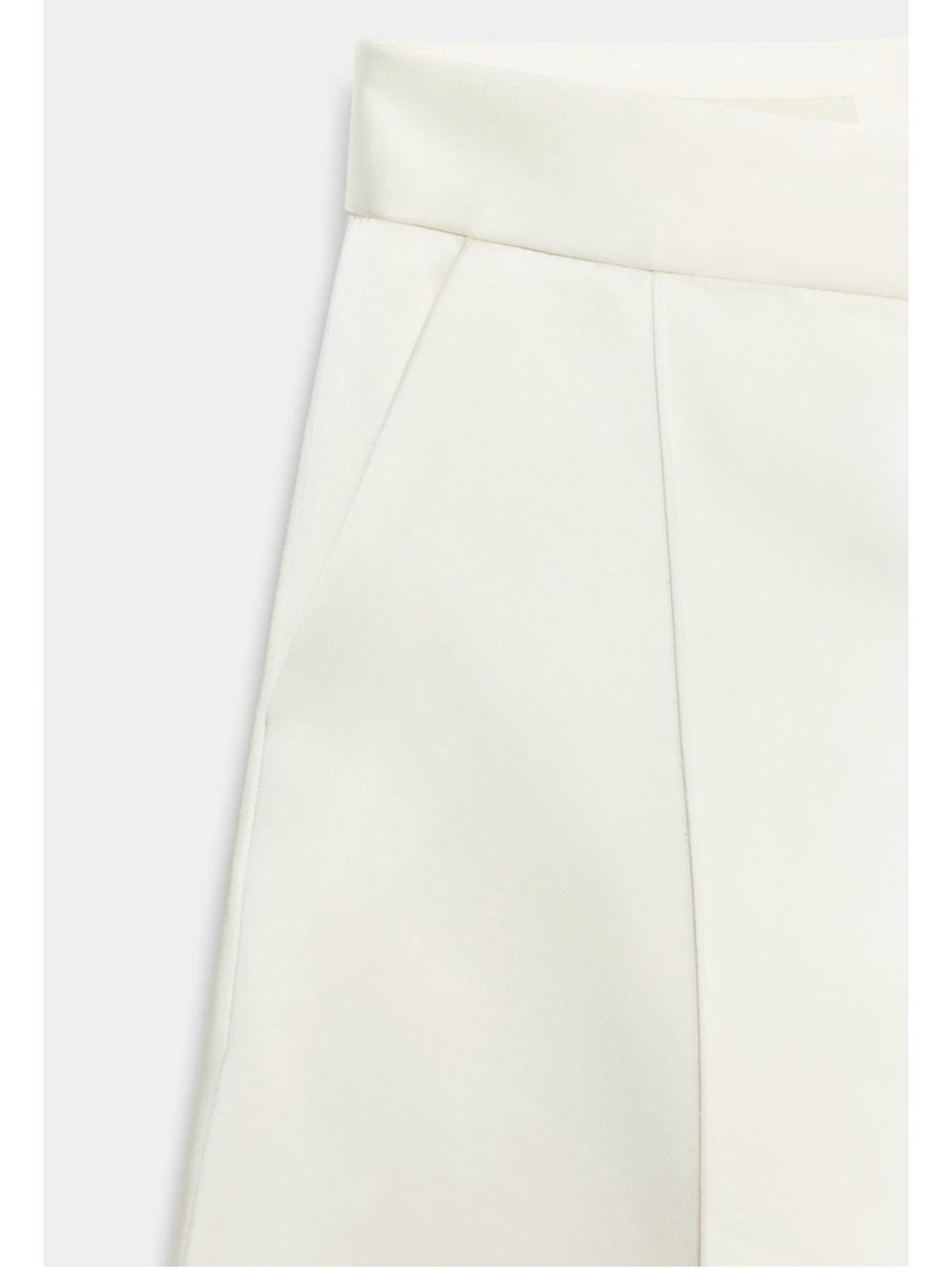 Zara Wide-Leg Satin Cream Trousers - Picture 8 of 12